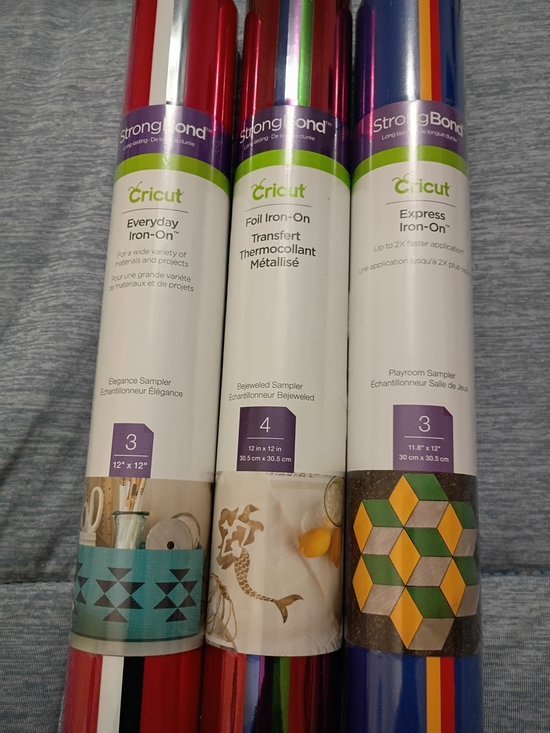 Cricut Other - Cricut Iron-On Sampler Rolls in Purple, Green, Yellow, Blue, Red, White Black